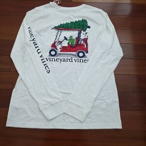 Vineyard Vines Holiday White Cotton Tee Adult Small